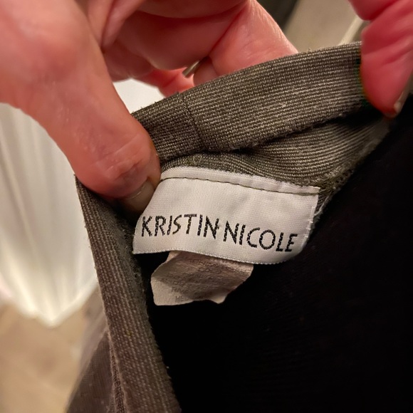 Kristin Nicole Comfy Chic Heathered Grey/Green drawstring Maxi Skirt side slits - Picture 7 of 7